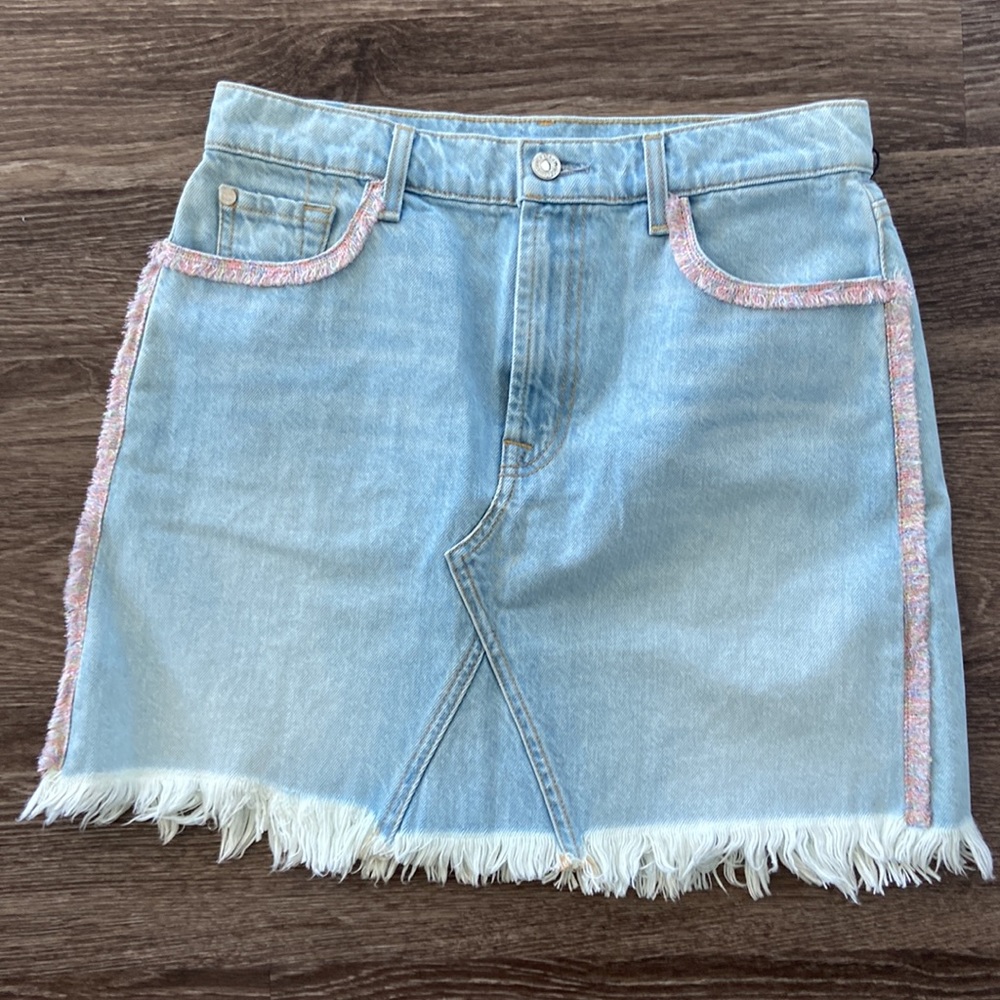 Cute Denim Fringe Skirt